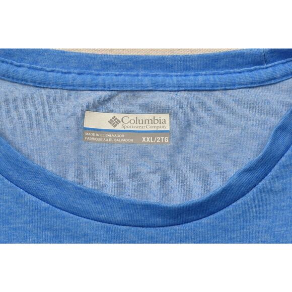 Columbia Mens Blue Sportswear T-Shirt Size XXL/2TG Short Sleeve - Picture 7 of 8
